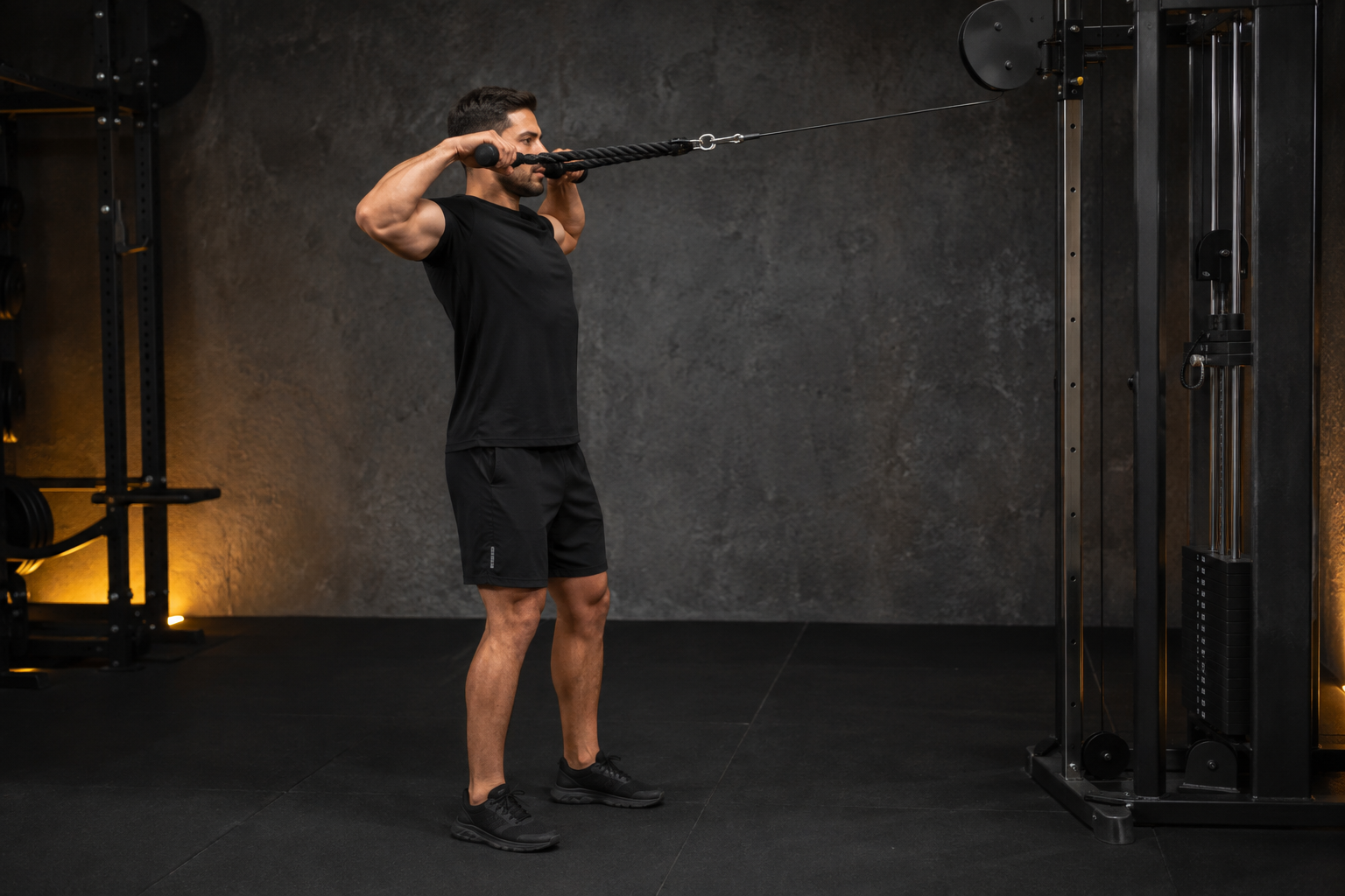 Face pull en gimnasio