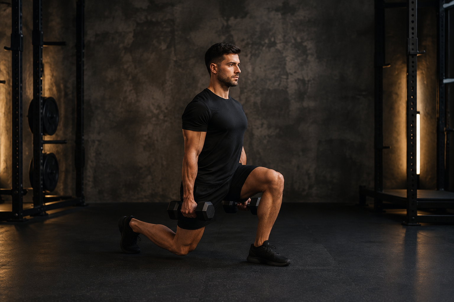 Zancada inversa en gimnasio